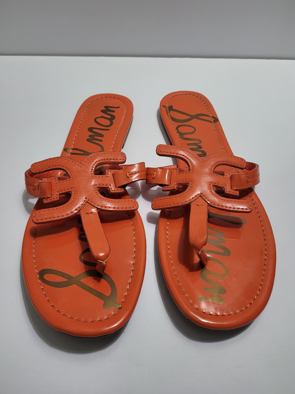 Sam Edelman Carter Bright Orange Flat Thong Sandals